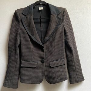 Armani Collezioni Houndstooth Wool Made in Italy 2 button blazer Sz S 17” PTP